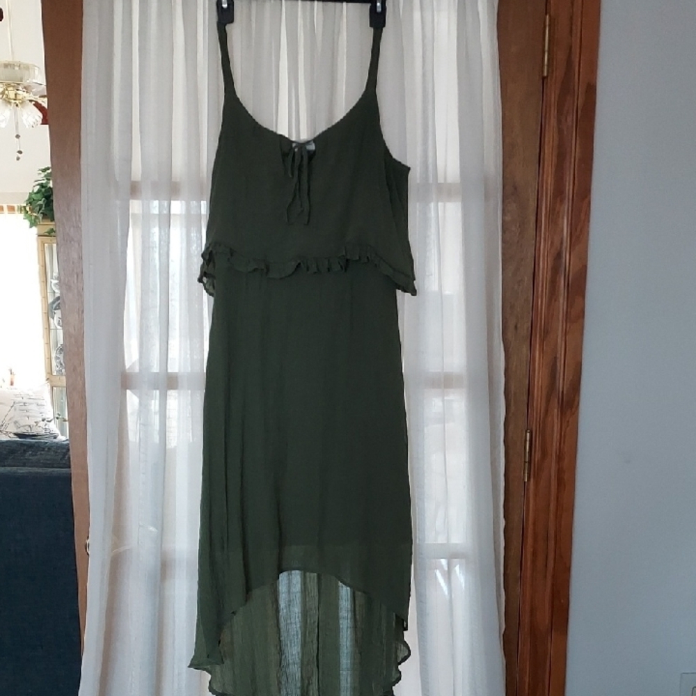 Olive Green Sleeveless Dress